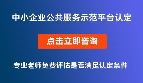 中小企業(yè)公共服務示范平臺認定