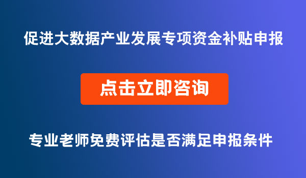 促進大數(shù)據(jù)產(chǎn)業(yè)發(fā)展專項資金補貼