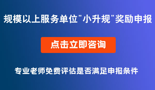 規(guī)模以上服務(wù)單位“小升規(guī)”獎(jiǎng)勵(lì)申報(bào)