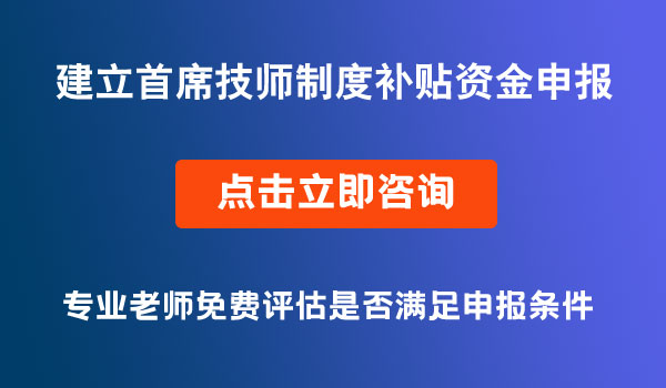 企業(yè)建立首席技師制度補(bǔ)貼資金申報(bào)