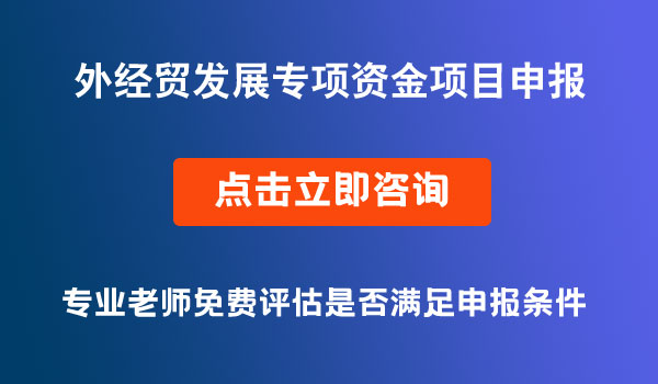 中央外經(jīng)貿(mào)發(fā)展專項資金項目申請